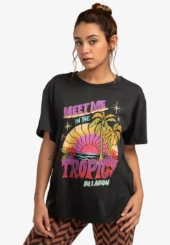 Billabong Meet Me In The Tropics - T-Shirt Print - Off Black