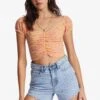 Billabong Pretty Sweet Crop- Blouse - Peach Punch -Billabong 662a2acaa20149a182b440b15d8b4bba