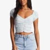 Billabong Pretty Sweet Crop- Blouse - Salt Crystal -Billabong bfc259b4014c4e86b26dc7feec77ea88