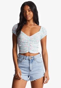 Billabong Pretty Sweet Crop- Blouse - Salt Crystal