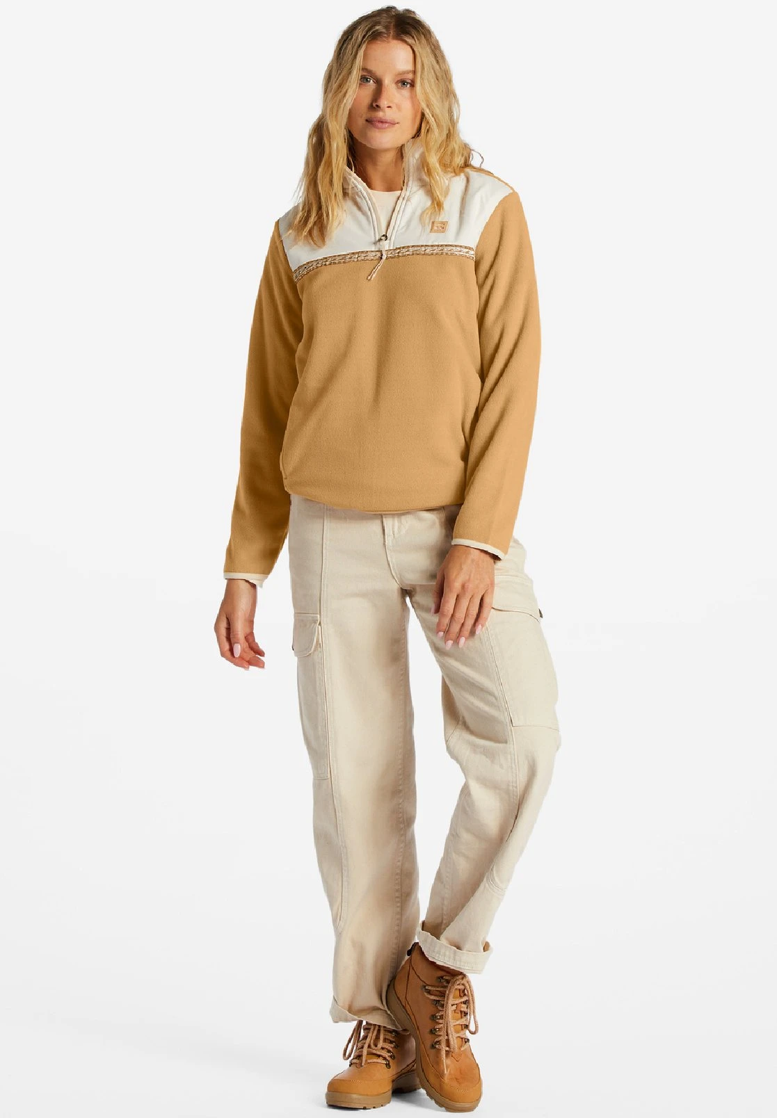Billabong Boundary Lite Col Montant - Fleece Trui - Beige 4 Billabong Boundary Lite Col Montant - Fleece Trui - Beige - Afbeelding 2